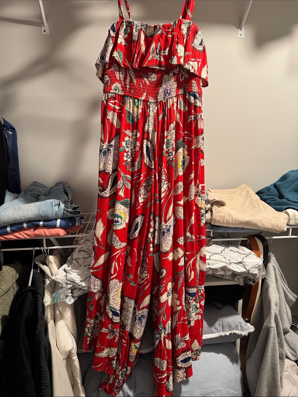Red Floral Maxi jumpsuit - Brand: